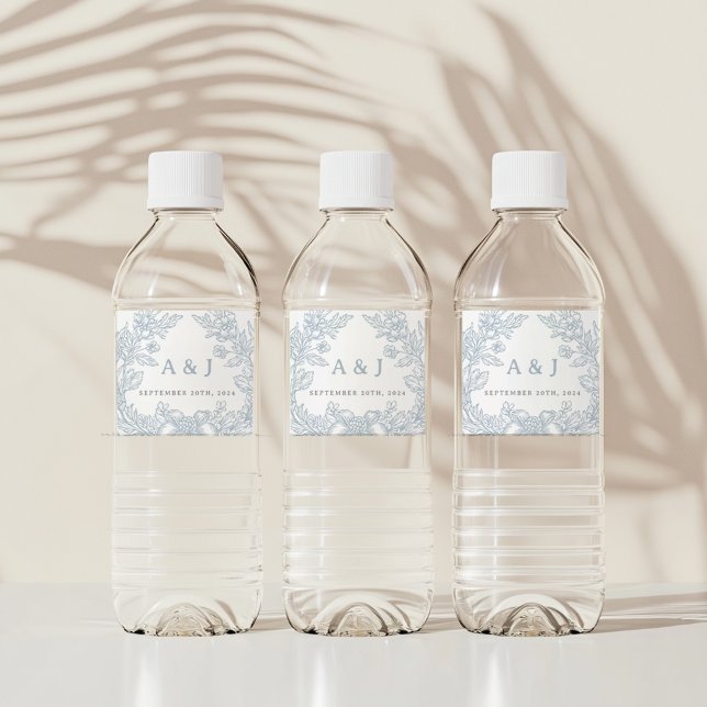Minimalist Calligraphy Terracotta Wedding Favours Water Bottle Label (Creator Uploaded)