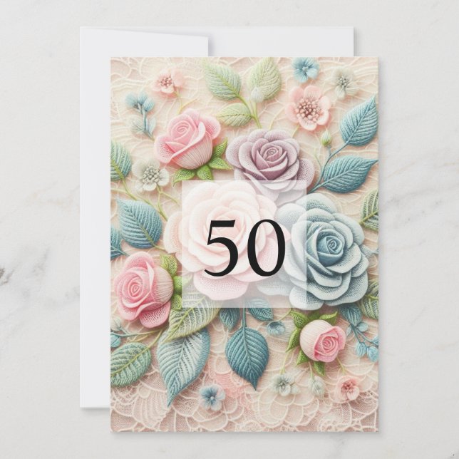 Minimalist calligraphy text birthday party  invitation (Front)