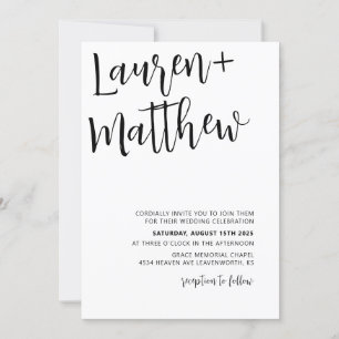 Minimalist Calligraphy Wedding Invitation