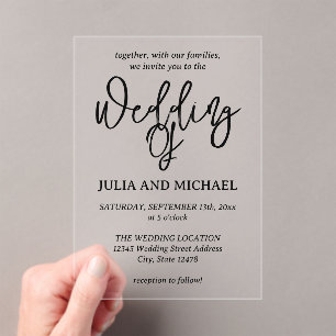 Minimalist Calligraphy Wedding Invitation