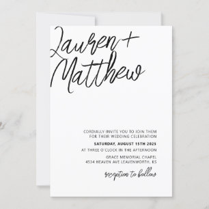Minimalist Calligraphy Wedding Invitation