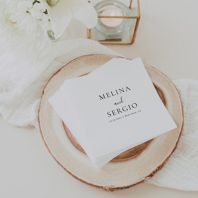 Minimalist Calligraphy Wedding Napkin (Creator Uploaded)