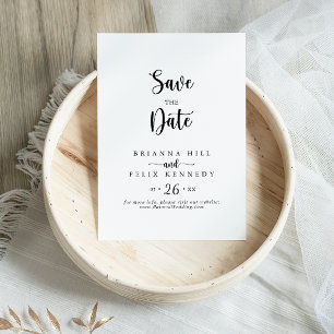 Minimalist Calligraphy Wedding Save The Date