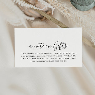 Minimalist Calligraphy Wedding Wishing Well Enclosure Card