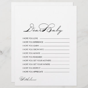 Minimalist Calligraphy Wishes for Baby