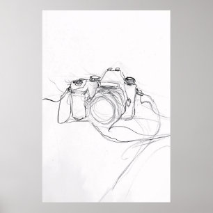 Minimalist Camera Sketch - Poster