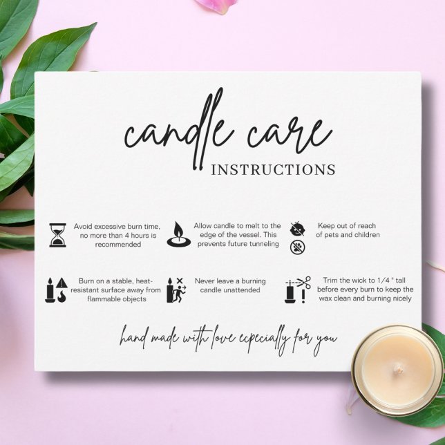 Minimalist Candle Care Card Warning Instructions (Creator Uploaded)