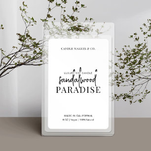 Minimalist Candle Jar Label Modern Black & White