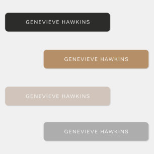 Minimalist Caramel Themed Name Labels