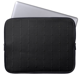 Minimalist Carbon Black Industrial Grid Geometric Laptop Sleeve