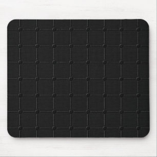 Minimalist Carbon Black Industrial Grid Geometric Mouse Pad