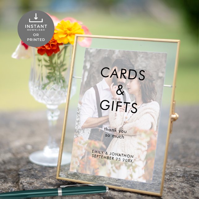 Minimalist Cards Gifts Photo Overlay Wedding Sign (Creator Uploaded)