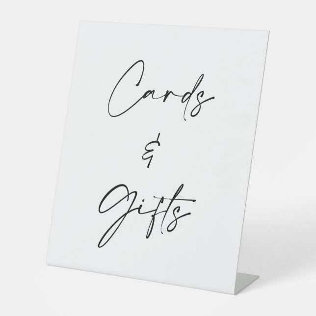 Minimalist Cards & Gifts Wedding Sign | Elegant  (Front)