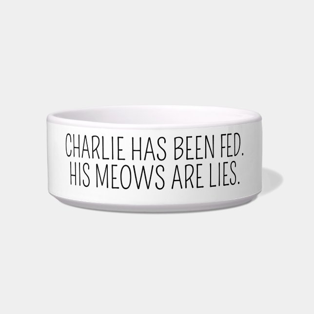 Minimalist Cat Dog Food Drink Pet Lovers Owner Bowl (Front)