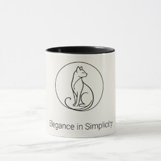 Minimalist Cat Line Art - Chic Pet Collection Mug