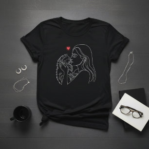 Minimalist Cat Mom T-Shirt for Women