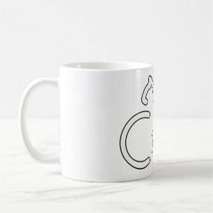 Minimalist Cat Typography Design – Modern Line Art Coffee Mug
