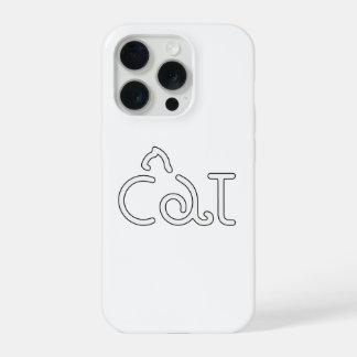 Minimalist Cat Typography Design – Modern Line Art iPhone 15 Pro Case