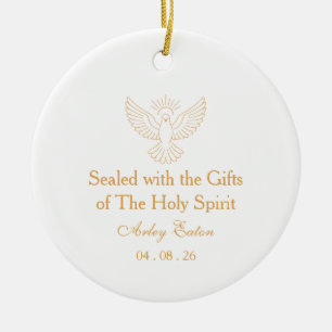 Minimalist Catholic Confirmation Ceramic Ornament
