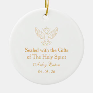 Minimalist Catholic Confirmation Ceramic Ornament