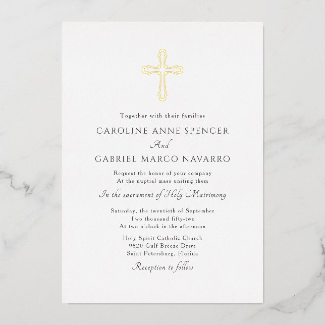 Minimalist Catholic Mass Wedding (Front)