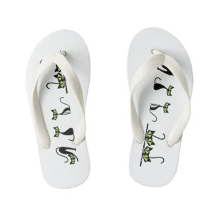 Minimalist Cats Boys' Flip Flops - Cute Kitten Art