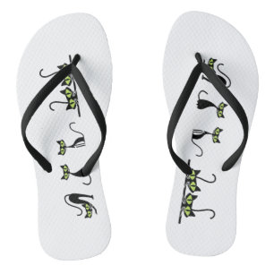 Minimalist Cats Flip Flops - Cute Kitten Line Art 