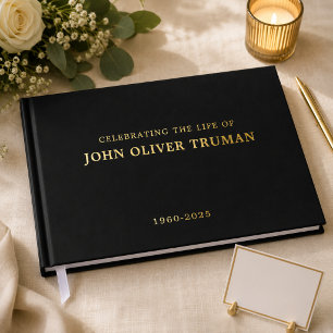 Minimalist Celebrating Life of Memorial Funeral Guest Book