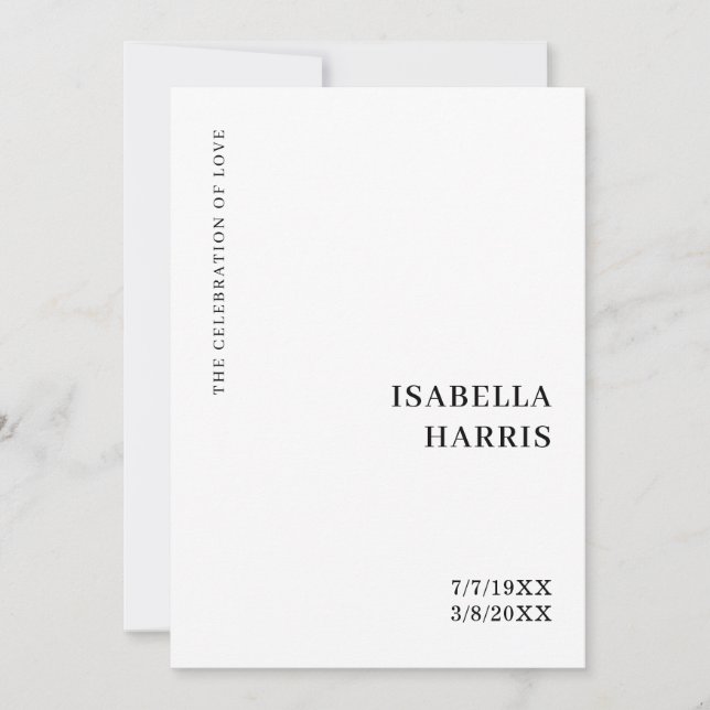 Minimalist Celebration of Life Design Invitation (Front)