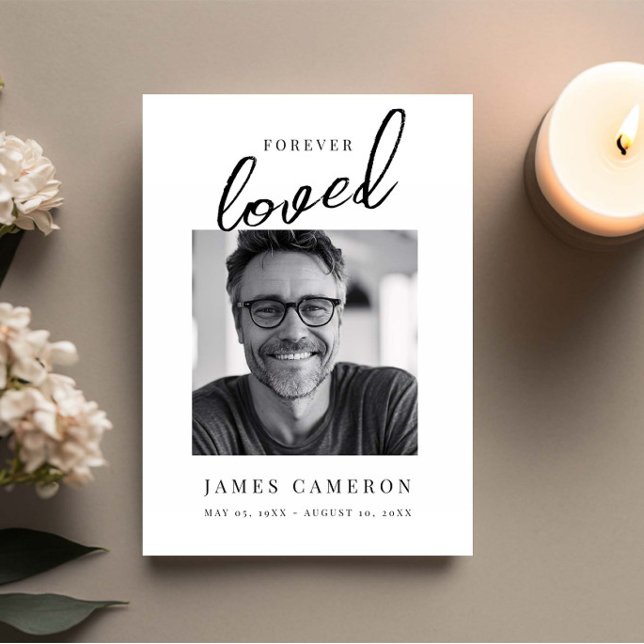 Minimalist Celebration of Life Funeral Photo Invitation (Creator Uploaded)