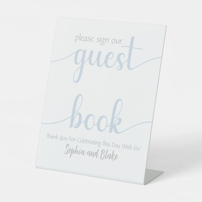 Minimalist Celestial Guest Book Pedestal Sign (Front)