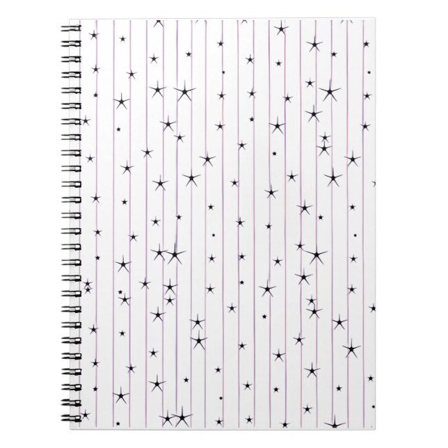 Minimalist Celestial Stars Spiral Notebook  (Front)