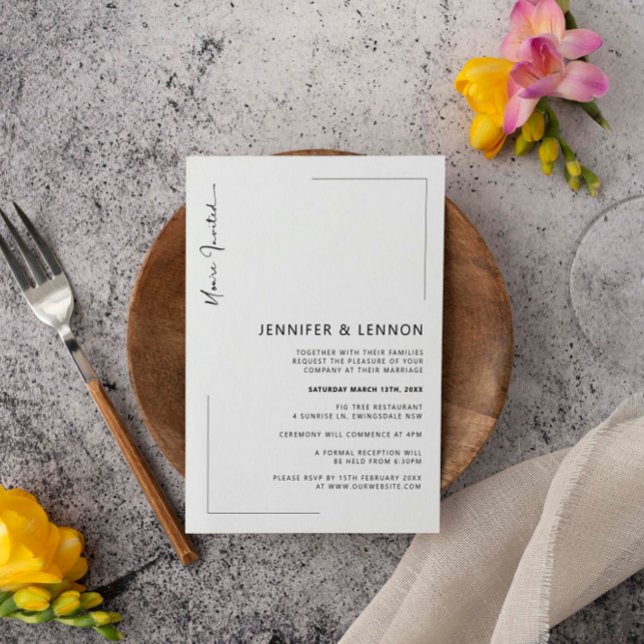 Minimalist Ceremony Reception Wedding Invitation (Creator Uploaded)