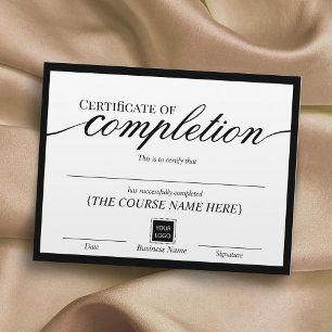 Minimalist Certificate of Completion Award
