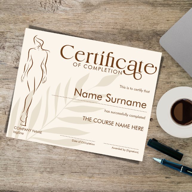 Minimalist Certificate of Completion Body Sculptin (Creator Uploaded)