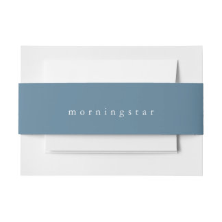 Minimalist Cerulean Blue Invitation Belly Band