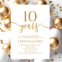 Minimalist Champagne 10th Wedding Anniversary