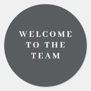 Minimalist Charcoal Corporate Welcome Classic Round Sticker