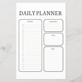 Minimalist Charcoal Grey Daily Learning Planner Flyer