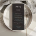 Minimalist Charcoal Simple Wedding Menu Card<br><div class="desc">Designed to coordinate with our Minimalist All In One Collection, this customizable matching wedding menu card features a clean and simple layout, with classic font. For more advanced customization of this design, e.g. changing layout, font or text size please click the "CUSTOMIZE" button above. Please contact me for any questions!...</div>
