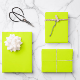 Minimalist chartreuse green solid plain modern wrapping paper sheet
