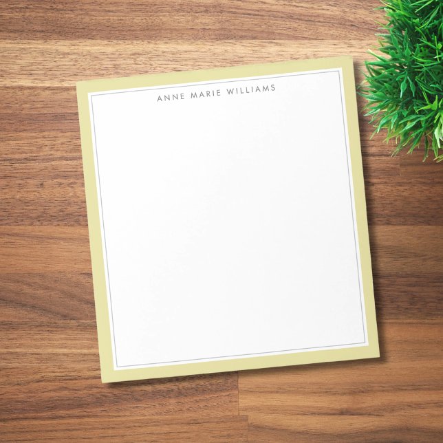Minimalist Chartreuse Two Border Name Notepad (Creator Uploaded)