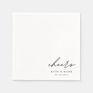 Minimalist Cheers Personalized Wedding Napkin