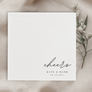 Minimalist Cheers Personalized Wedding Napkin