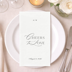 Minimalist “Cheers to Love” Wedding Napkin