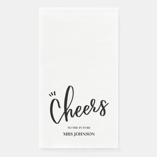 Minimalist Cheers to the Future MRS Bridal Shower  Napkin (Front)