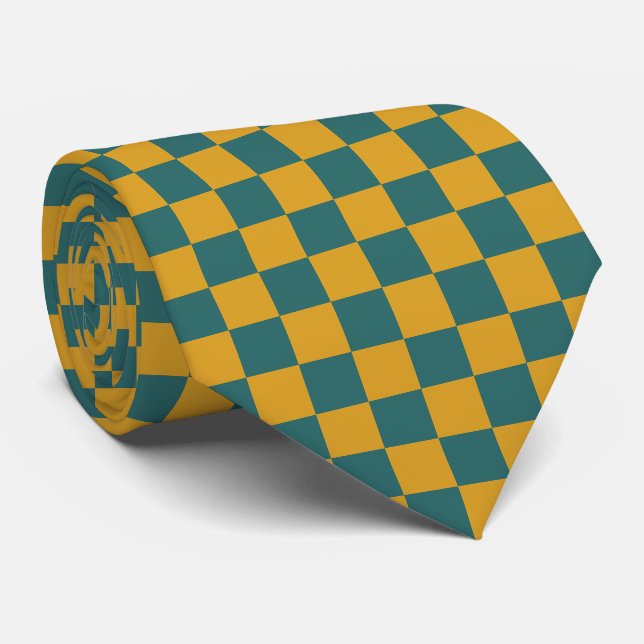 Minimalist Chequered Neck Tie (Rolled)