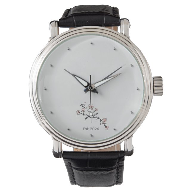 Minimalist Cherry Blossom Custom Watch (Front)