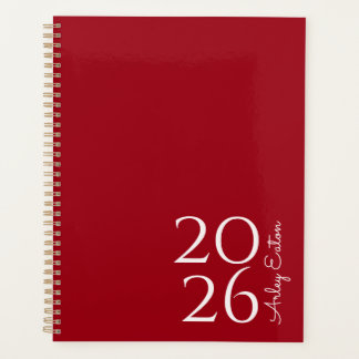 Minimalist Cherry Red Custom Personal Monthly  Planner