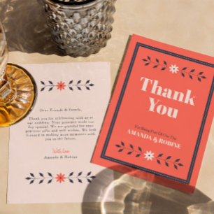 Minimalist Chic Aesthetic Elegant Wedding Thank You Card
